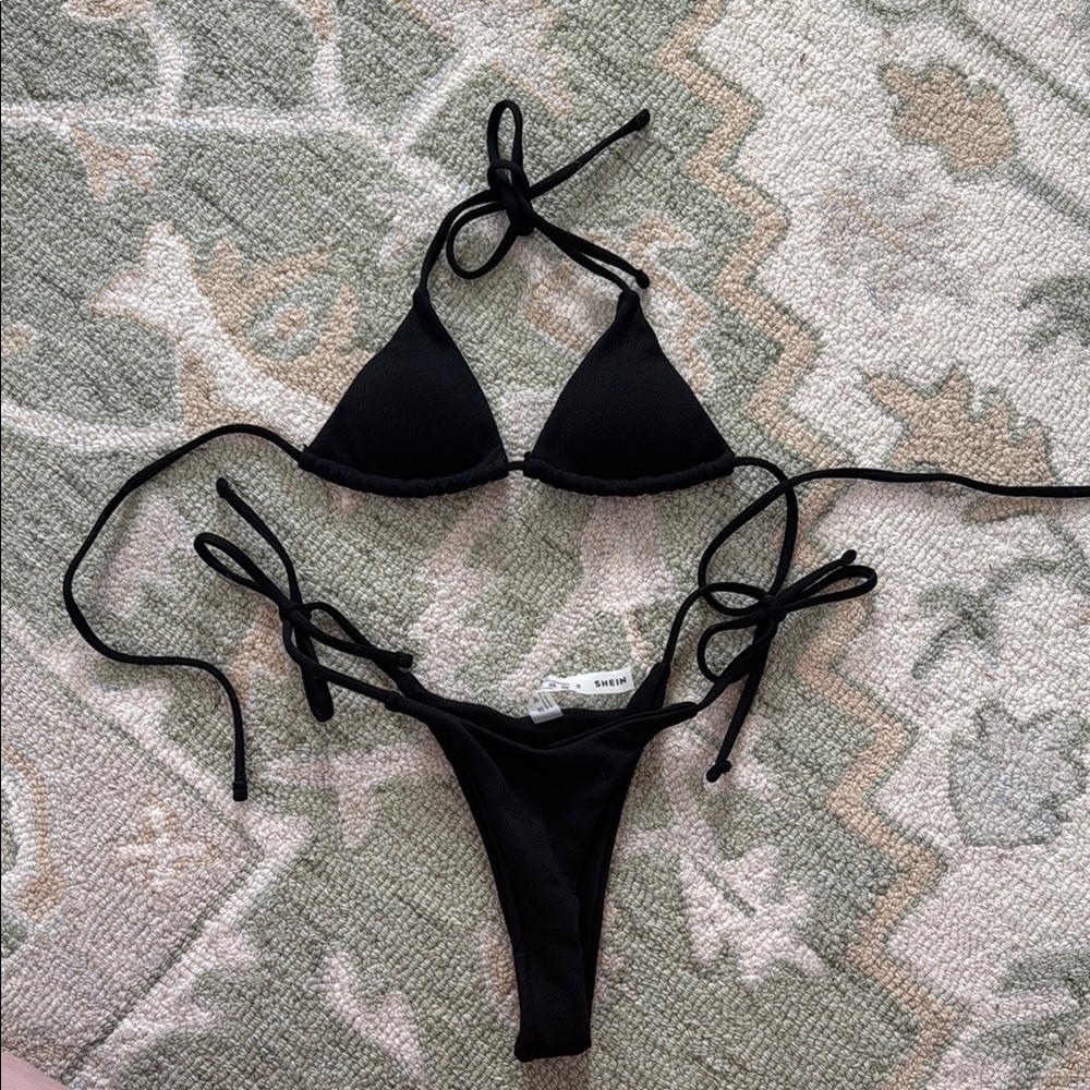 Black Triangle Bikini Set NWOT
